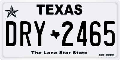 TX license plate DRY2465