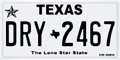 TX license plate DRY2467