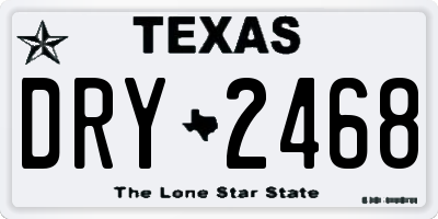 TX license plate DRY2468