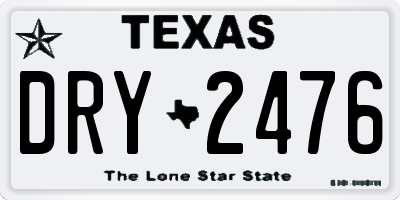 TX license plate DRY2476