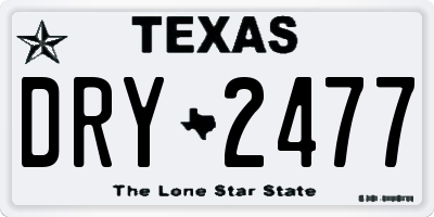 TX license plate DRY2477