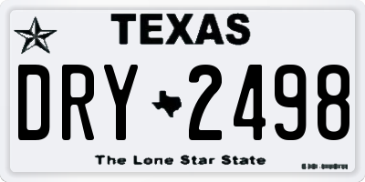 TX license plate DRY2498