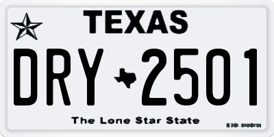 TX license plate DRY2501