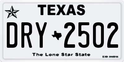 TX license plate DRY2502