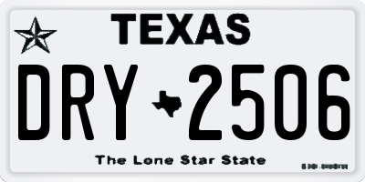 TX license plate DRY2506