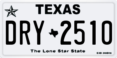 TX license plate DRY2510
