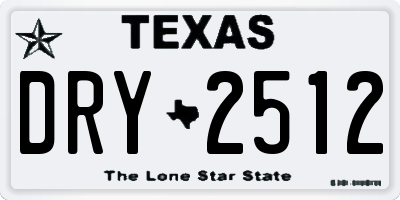 TX license plate DRY2512