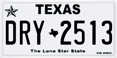 TX license plate DRY2513