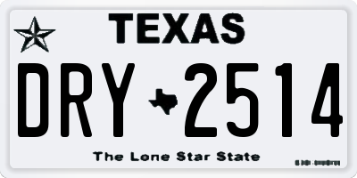 TX license plate DRY2514