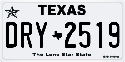 TX license plate DRY2519