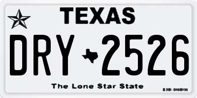 TX license plate DRY2526