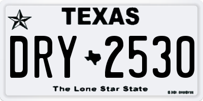 TX license plate DRY2530