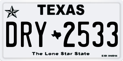 TX license plate DRY2533