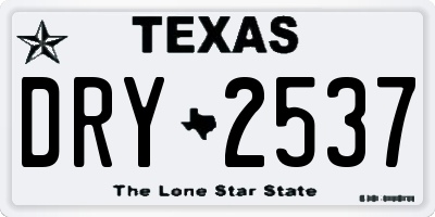 TX license plate DRY2537