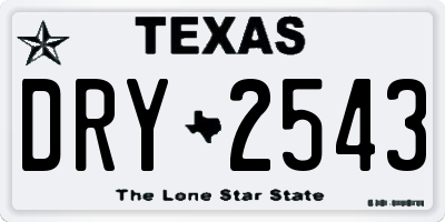 TX license plate DRY2543