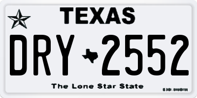TX license plate DRY2552