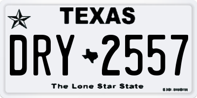 TX license plate DRY2557