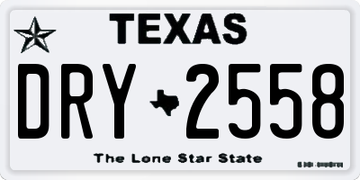 TX license plate DRY2558