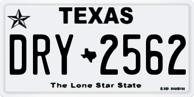 TX license plate DRY2562