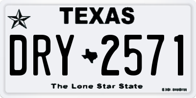TX license plate DRY2571