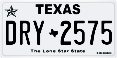 TX license plate DRY2575