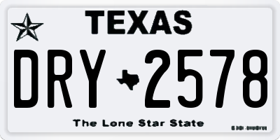 TX license plate DRY2578