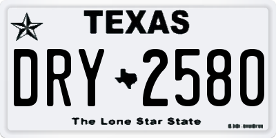 TX license plate DRY2580