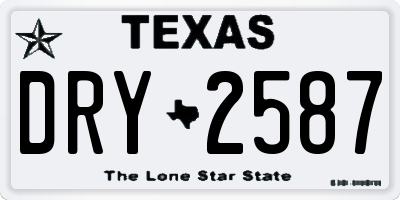 TX license plate DRY2587