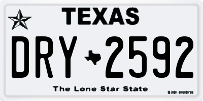 TX license plate DRY2592