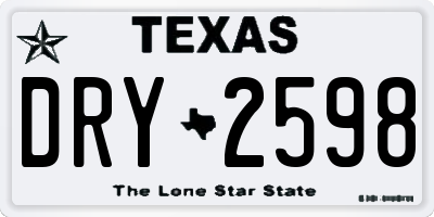 TX license plate DRY2598