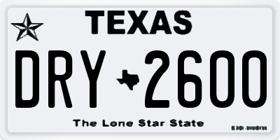 TX license plate DRY2600