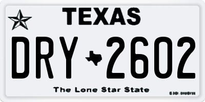 TX license plate DRY2602