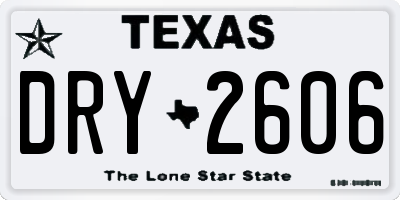 TX license plate DRY2606
