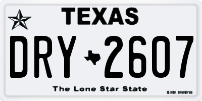 TX license plate DRY2607