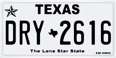 TX license plate DRY2616