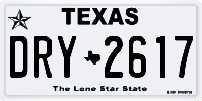 TX license plate DRY2617