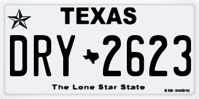 TX license plate DRY2623