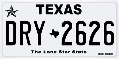 TX license plate DRY2626