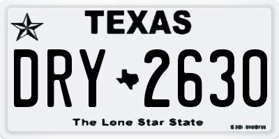 TX license plate DRY2630