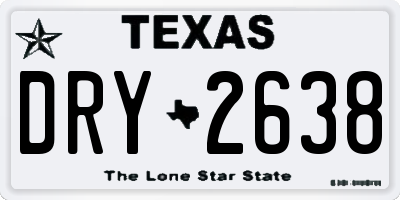 TX license plate DRY2638