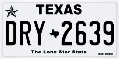 TX license plate DRY2639