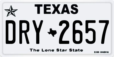 TX license plate DRY2657