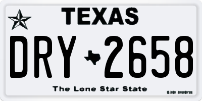 TX license plate DRY2658