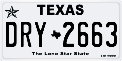 TX license plate DRY2663