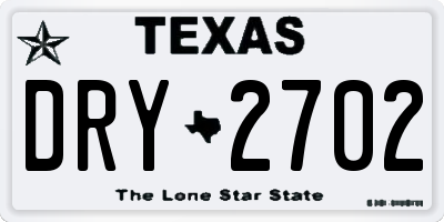 TX license plate DRY2702