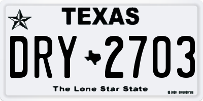TX license plate DRY2703