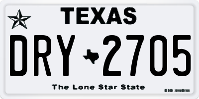 TX license plate DRY2705