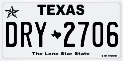 TX license plate DRY2706