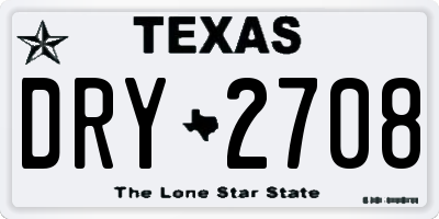 TX license plate DRY2708