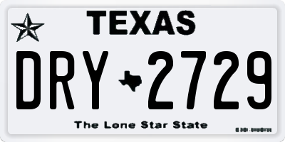 TX license plate DRY2729